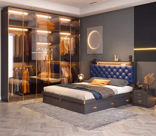 Venta al por mayor de fábrica de China, sofá doble, cama King Wall, hotel moderno, dormitorio, oficina, sala de estar de madera, muebles para el hogar